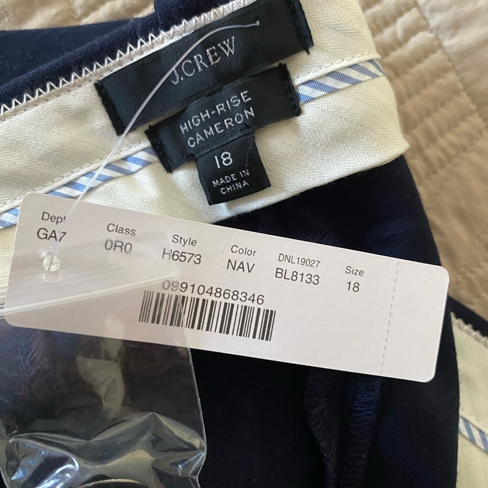 J.Crew High-Rise Cameron Pants in Navy Blue